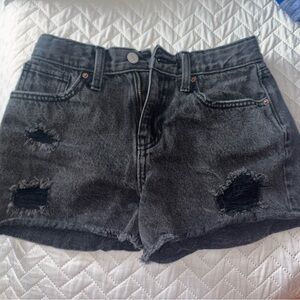Old Navy Charcoal Distressed Jean Shorts